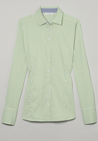 ETERNA LANGARM BLUSE MODERN CLASSIC SATINGEWEBE HELLGRÜN GESTREIFT