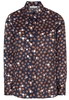 ETERNA LANGARM BLUSE MODERN CLASSIC SATINGEWEBE MARINE BEDRUCKT
