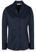 ETERNA LANGARM BLUSE MODERN CLASSIC SATINGEWEBE MARINE UNIFARBEN