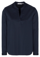 ETERNA LANGARM BLUSE MODERN CLASSIC SATINGEWEBE MARINE UNIFARBEN