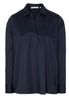 ETERNA LANGARM BLUSE MODERN CLASSIC SATINGEWEBE MARINE UNIFARBEN