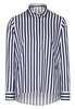 ETERNA LANGARM BLUSE MODERN CLASSIC SATINGEWEBE MARINE/WEISS GESTREIFT