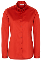 ETERNA LANGARM BLUSE MODERN CLASSIC SATINGEWEBE ORANGE-ROT UNIFARBEN