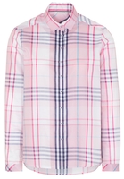 ETERNA LANGARM BLUSE MODERN CLASSIC SATINGEWEBE ROSE/BLAU/WEISS