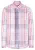 ETERNA LANGARM BLUSE MODERN CLASSIC SATINGEWEBE ROSE/BLAU/WEISS