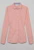 ETERNA LANGARM BLUSE MODERN CLASSIC SATINGEWEBE ROT GESTREIFT
