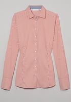 ETERNA LANGARM BLUSE MODERN CLASSIC SATINGEWEBE ROT GESTREIFT