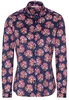ETERNA LANGARM BLUSE MODERN CLASSIC SATINGEWEBE ROYALBLAU/PINK