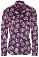 ETERNA LANGARM BLUSE MODERN CLASSIC SATINGEWEBE ROYALBLAU/PINK