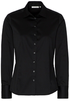 ETERNA LANGARM BLUSE MODERN CLASSIC SATINGEWEBE SCHWARZ UNIFARBEN