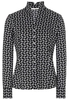 ETERNA LANGARM BLUSE MODERN CLASSIC SATINGEWEBE SCHWARZ/WEISS BEDRUCKT