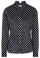 ETERNA LANGARM BLUSE MODERN CLASSIC SATINGEWEBE SCHWARZ/WEISS BEDRUCKT