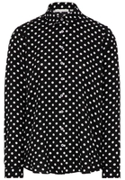 ETERNA LANGARM BLUSE MODERN CLASSIC SATINGEWEBE SCHWARZ/WEISS BEDRUCKT