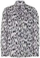 ETERNA LANGARM BLUSE MODERN CLASSIC SATINGEWEBE SCHWARZ/WEISS BEDRUCKT