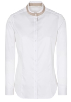 ETERNA LANGARM BLUSE MODERN CLASSIC SATINGEWEBE WEISS UNIFARBEN