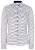 ETERNA LANGARM BLUSE MODERN CLASSIC SATINGEWEBE WEISS/BRAUN/BLAU