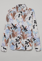 ETERNA LANGARM BLUSE MODERN CLASSIC SATINGEWEBE WEISS/BUNT BEDRUCKT