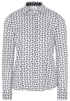 ETERNA LANGARM BLUSE MODERN CLASSIC SATINGEWEBE WEISS/SCHWARZ BEDRUCKT