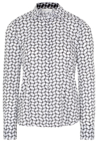 ETERNA LANGARM BLUSE MODERN CLASSIC SATINGEWEBE WEISS/SCHWARZ BEDRUCKT