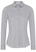 ETERNA LANGARM BLUSE MODERN CLASSIC SLIM FIT JERSEY GRAU MELIERT