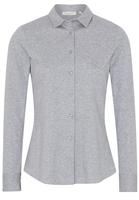 ETERNA LANGARM BLUSE MODERN CLASSIC SLIM FIT JERSEY GRAU MELIERT