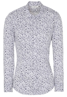 ETERNA LANGARM BLUSE MODERN CLASSIC SLIM FIT MARINEBLAU/WEISS BEDRUCKT