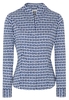 ETERNA LANGARM BLUSE MODERN CLASSIC SLIM FIT SATINBINDUNG BLAU/WEIß