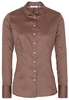 ETERNA LANGARM BLUSE MODERN CLASSIC SLIM FIT SATINBINDUNG BRAUN