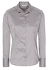 ETERNA LANGARM BLUSE MODERN CLASSIC SLIM FIT SATINBINDUNG GRAU