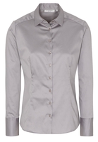 ETERNA LANGARM BLUSE MODERN CLASSIC SLIM FIT SATINBINDUNG GRAU