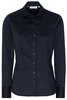 ETERNA LANGARM BLUSE MODERN CLASSIC SLIM FIT SATINBINDUNG MARINE