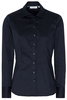 ETERNA LANGARM BLUSE MODERN CLASSIC SLIM FIT SATINBINDUNG MARINE