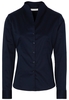 ETERNA LANGARM BLUSE MODERN CLASSIC SLIM FIT SATINBINDUNG MARINE