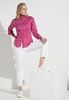 ETERNA LANGARM BLUSE MODERN CLASSIC SLIM FIT SATINBINDUNG PINK/WEISS