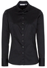 ETERNA LANGARM BLUSE MODERN CLASSIC SLIM FIT SATINBINDUNG SCHWARZ