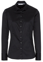 ETERNA LANGARM BLUSE MODERN CLASSIC SLIM FIT SATINBINDUNG SCHWARZ