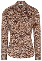 ETERNA LANGARM BLUSE MODERN CLASSIC SLIM FIT SATINGEWEBE BEIGE/BRAUN