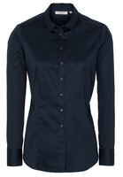 ETERNA LANGARM BLUSE MODERN CLASSIC SLIM FIT SATINGEWEBE DUNKELBLAU