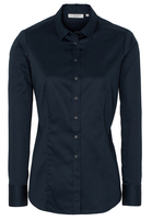 ETERNA LANGARM BLUSE MODERN CLASSIC SLIM FIT SATINGEWEBE DUNKELBLAU