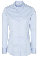 ETERNA LANGARM BLUSE MODERN CLASSIC SLIM FIT SATINGEWEBE HELLBLAU