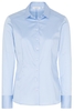 ETERNA LANGARM BLUSE MODERN CLASSIC SLIM FIT SATINGEWEBE HELLBLAU