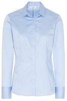 ETERNA LANGARM BLUSE MODERN CLASSIC SLIM FIT SATINGEWEBE HELLBLAU