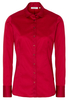 ETERNA LANGARM BLUSE MODERN CLASSIC SLIM FIT SATINGEWEBE ROT UNIFARBEN