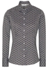 ETERNA LANGARM BLUSE MODERN CLASSIC SLIM FIT SATINGEWEBE SCHWARZ/WEISS