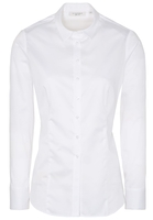 ETERNA LANGARM BLUSE MODERN CLASSIC SLIM FIT SATINGEWEBE WEISS