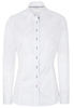 ETERNA LANGARM BLUSE MODERN CLASSIC SLIM FIT SATINGEWEBE WEISS
