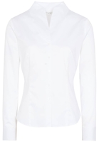 ETERNA LANGARM BLUSE MODERN CLASSIC SLIM FIT SATINGEWEBE WEISS