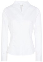 ETERNA LANGARM BLUSE MODERN CLASSIC SLIM FIT SATINGEWEBE WEISS