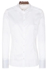 ETERNA LANGARM BLUSE MODERN CLASSIC SLIM FIT SATINGEWEBE WEISS