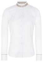 ETERNA LANGARM BLUSE MODERN CLASSIC SLIM FIT SATINGEWEBE WEISS